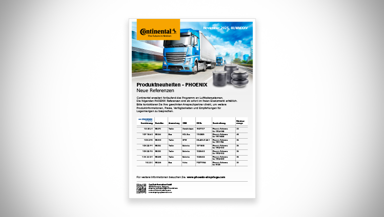PHOENIX Luftfedern Produktneuheiten 11/2025