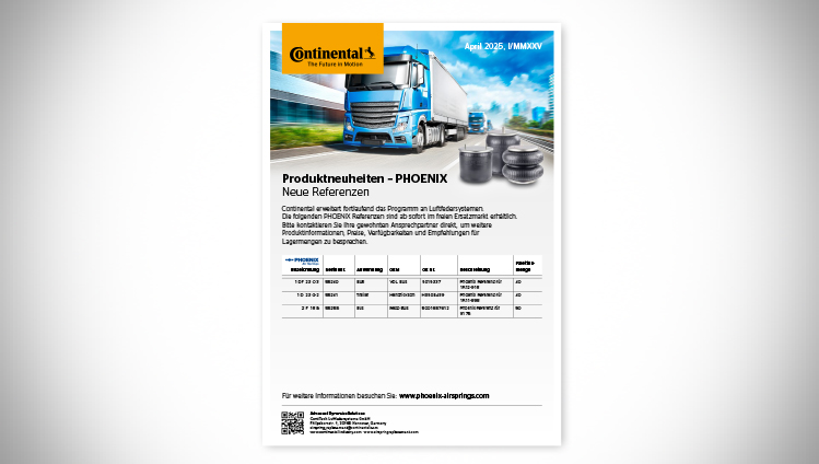 PHOENIX Luftfedern Produktneuheiten 04/2025